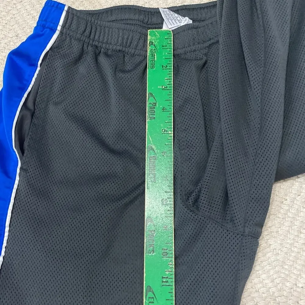 Nike Boys XL (18) Dark Gray & Royal Blue Mesh Athletic Track Pants Warm Up Y2K